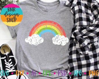 Download Grunge Rainbow Svg Etsy