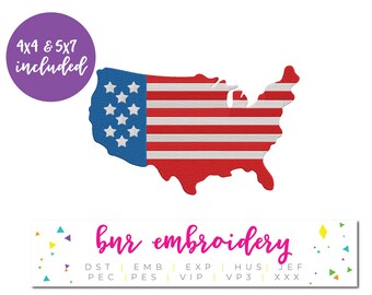 American Flag Embroidery Design, Patriotic Embroidery, Embroidery Design, Embroidery Pattern, Embroidery File