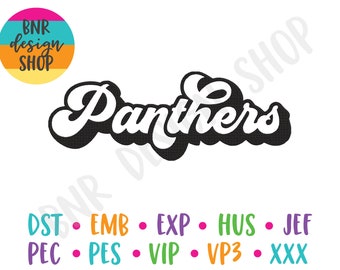 Panthers Embroidery Design, 3 Sizes, Embroidery Design, Embroidery Pattern, Embroidery File, Instant Download