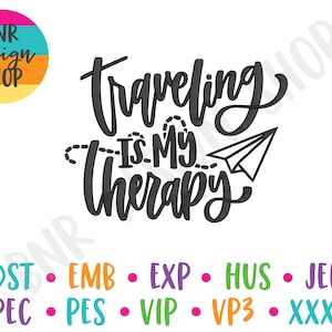 Travel Embroidery Design, 3 Sizes, Vacation Embroidery, Machine Embroidery, Embroidery Pattern, Embroidery File, Instant Download