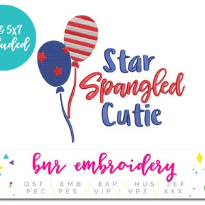 4th of July Embroidery, 3 Sizes, America Embroidery, Embroidery Design, Embroidery Pattern, Embroidery File