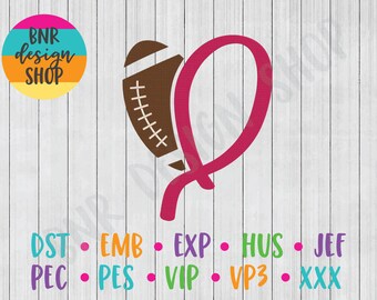 Breast Cancer Embroidery Design, Embroidery Designs for Breast Cancer Awareness, Breast Cancer Embroidery File, Football Embroidery Design