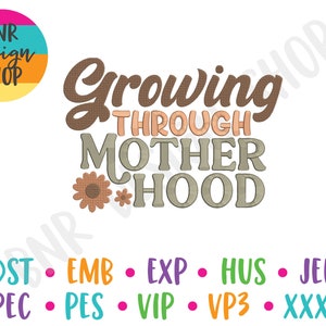 Mom Embroidery Design, Motherhood Embroidery Design, 3 Sizes, Embroidery Design, Embroidery Pattern, Embroidery File