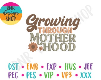 Mom Embroidery Design, Motherhood Embroidery Design, 3 Sizes, Embroidery Design, Embroidery Pattern, Embroidery File
