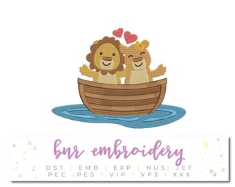Love Embroidery Design, Lion Embroidery Design, Valentine Embroidery Pattern, Embroidery File, Instant Download