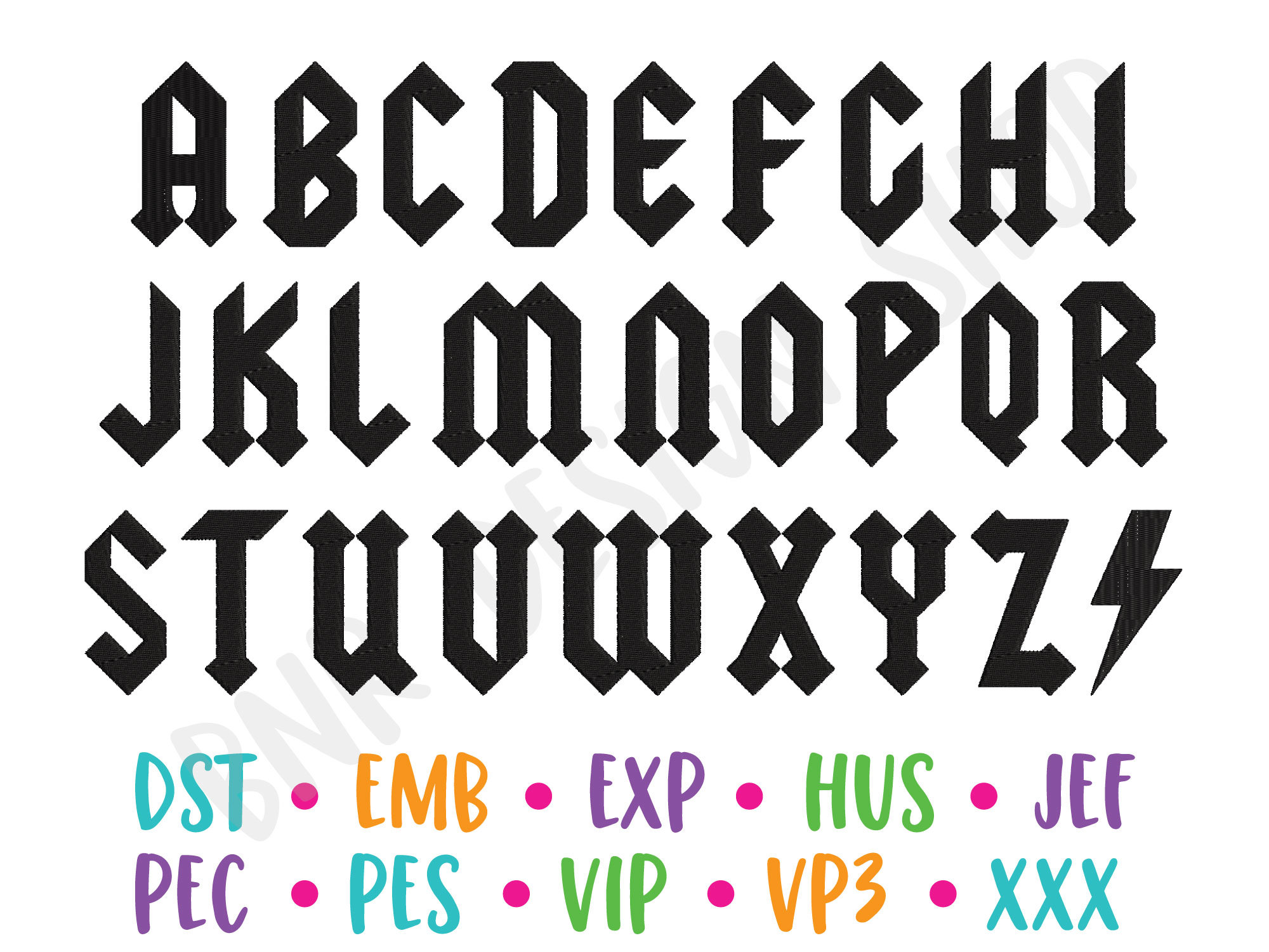 Rock and Roll Embroidery Font | Rocker BX, PES, DST Alphabet for ...