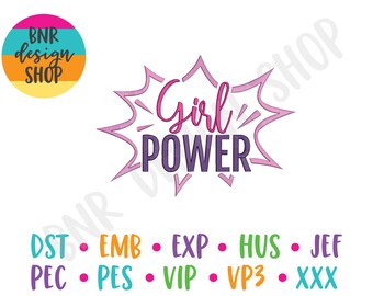 Girl Power Embroidery Design, 3 Sizes, Girl Boss Embroidery, Embroidery Design, Embroidery Pattern, Embroidery File