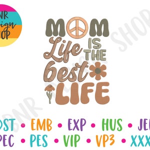 Mom Embroidery Design, 3 Sizes, Retro Embroidery Design, Embroidery Design, Embroidery Pattern, Embroidery File
