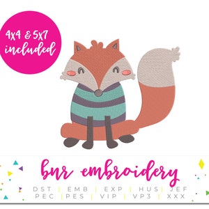 Fox Machine Embroidery Design, Woodland Embroidery Design, Embroidery Pattern, Embroidery File
