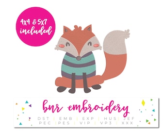 Fox Machine Embroidery Design, Woodland Embroidery Design, Embroidery Pattern, Embroidery File