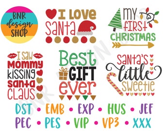 Christmas Embroidery Designs, 5 Designs, Machine Embroidery, Embroidery Design, Embroidery Pattern, Embroidery File, Instant Download