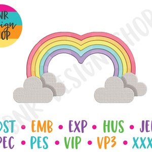 Rainbow Machine Embroidery Design, 3 Sizes, Embroidery, Embroidery Design, Embroidery Pattern, Embroidery File, Instant Download