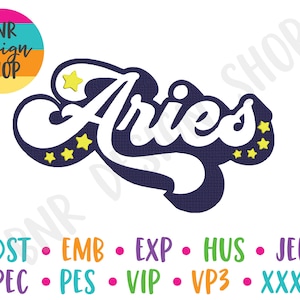 Aries Embroidery Design, Zodiac Sign Embroidery Designs for Hats, Horoscope Embroidery File Aries, Zodiac Embroidery Design for Machine