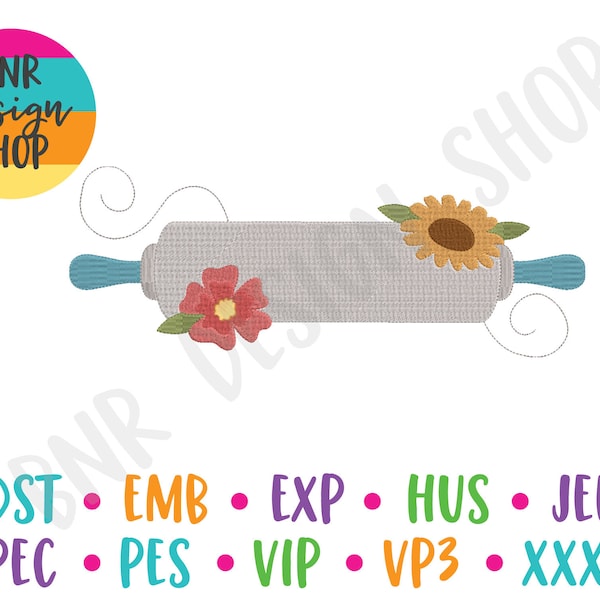 Rolling Pin Embroidery Design Etsy