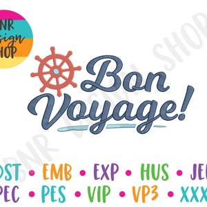 Cruise Embroidery Design, 3 Sizes, Nautical Machine Embroidery Design, Embroidery Design, Embroidery Pattern Embroidery File
