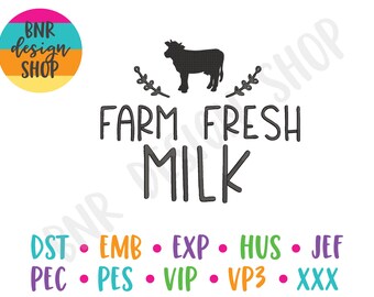 Farmhouse Embroidery, Home Embroidery, 2 Sizes, Cow Embroidery Design, Embroidery Pattern, Embroidery File