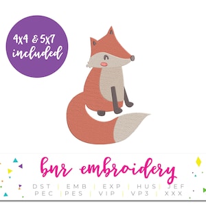 Fox Machine Embroidery Design, Woodland Embroidery Design, Embroidery Pattern, Embroidery File