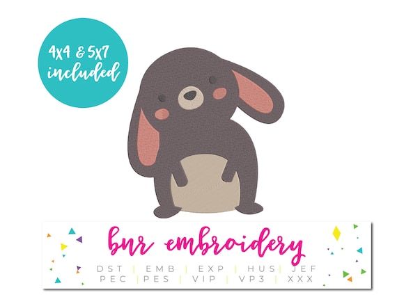 Bunny Embroidery Design, Rabbit Embroidery, Woodland Embroidery Design, Embroidery Pattern, Embroidery File