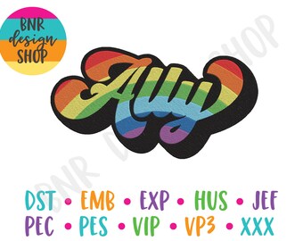 Pride Embroidery Design, 3 Sizes, Ally Embroidery, Machine Embroidery, Embroidery Design, Embroidery Pattern, Embroidery File
