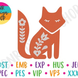 Swedish Embroidery Design, 2 Sizes, Dala Embroidery, Fox Embroidery, Machine Embroidery Design, Embroidery Pattern, Embroidery File