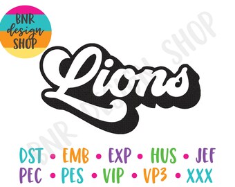 Lions Embroidery Design, 3 Sizes, Embroidery Design, Embroidery Pattern, Embroidery File, Instant Download