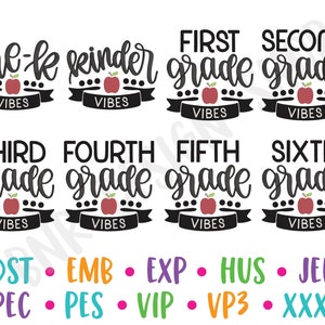 School Embroidery Designs, 8 Designs, Teacher Embroidery Design, Embroidery Design, Embroidery Pattern, Embroidery Files