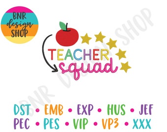 Teacher Machine Embroidery Design, Back to School Embroidery, Embroidery Design, Embroidery Pattern, Embroidery File