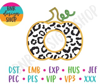 Fall Embroidery Designs for Fall, Monogram Pumpkin Embroidery Design, Pumpkin Embroidery File Halloween, Leopard Embroidery Trendy