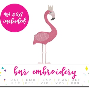 Desenho de bordado flamingo, bordado de verão, desenho de bordado tropical, padrão de bordado, arquivo de bordado