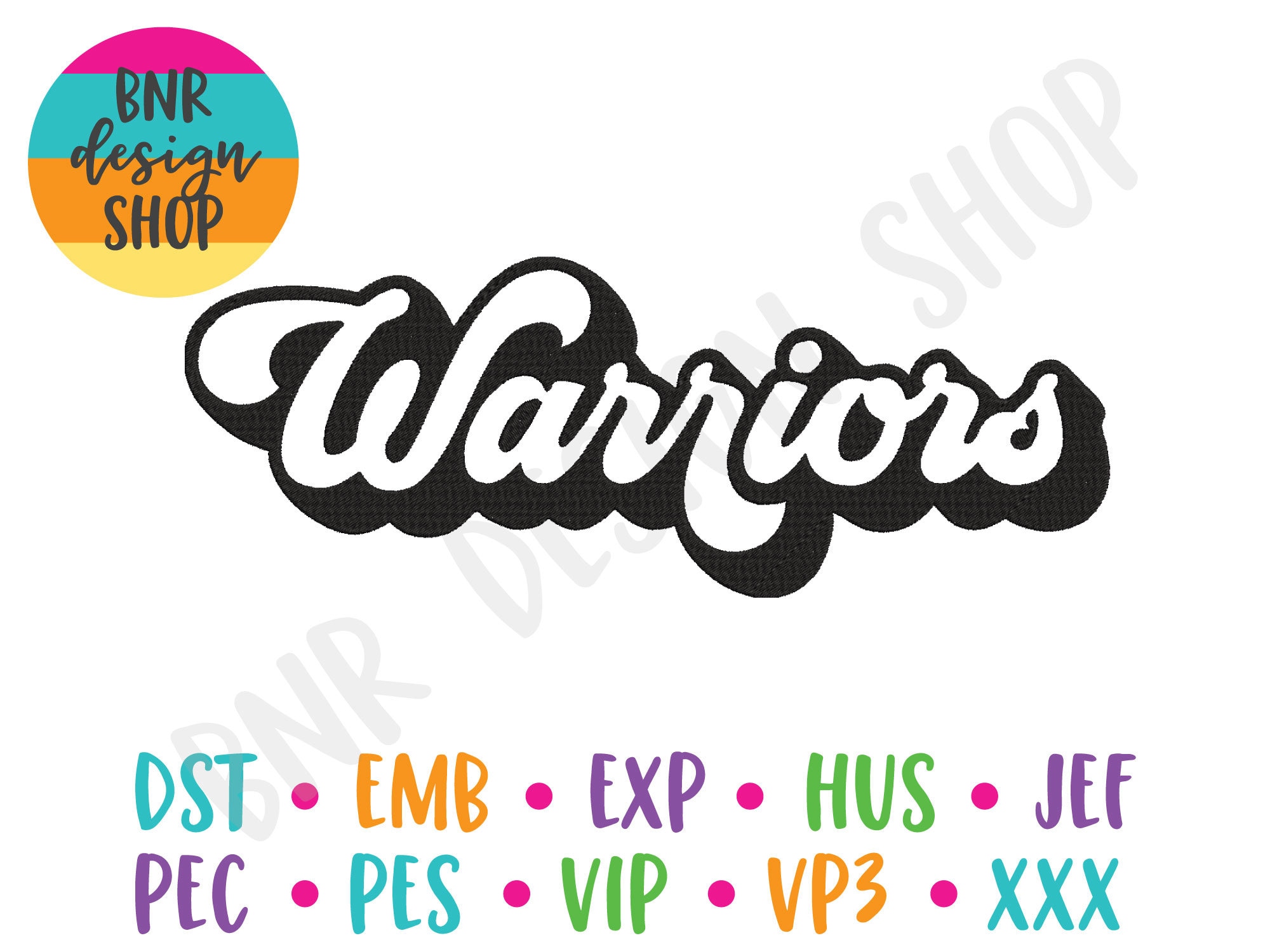 Warriors Machine Embroidery Design 3 Sizes Embroidery Etsy