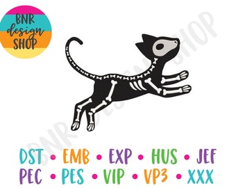 Halloween Embroidery Design, Skeleton Embroidery Design, 3 Sizes, Embroidery Pattern, Embroidery File, Instant Download