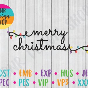 Merry Christmas Embroidery, 3 Sizes, Christmas Machine Embroidery Design, Embroidery Design, Embroidery Pattern