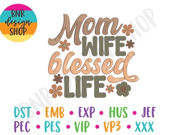 Mom Embroidery Design, 2 Sizes, Retro Embroidery Design, Embroidery Design, Embroidery Pattern, Embroidery File