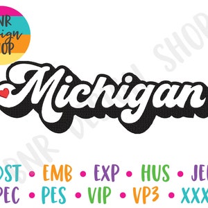 Michigan Embroidery Design, 3 Sizes, Home Embroidery, Embroidery Design, Embroidery Pattern, Embroidery File