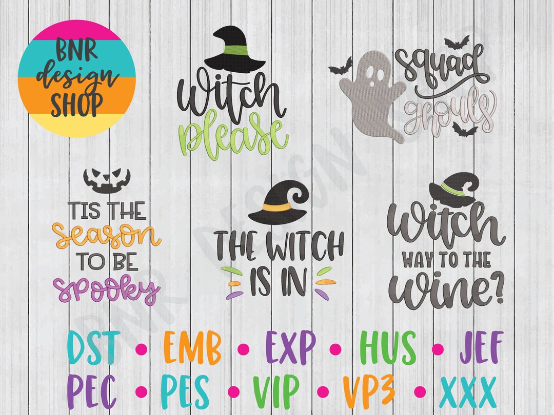 Halloween Embroidery Design Bundle, Halloween Embroidery Designs for ...