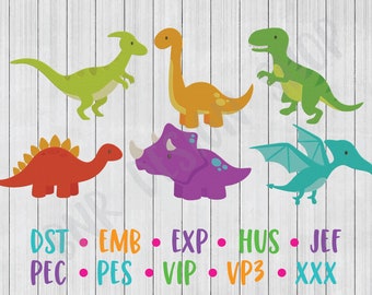 Dinosaur Embroidery Designs, 6 Designs, Dino Embroidery, Embroidery Pattern, Embroidery File