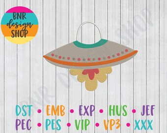 Spaceship Embroidery Design, 2 Sizes, Space Machine Embroidery Design, Embroidery Pattern, Embroidery File, Instant Download