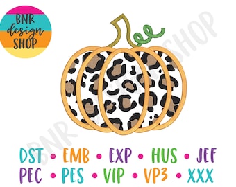 Pumpkin Embroidery Designs for Fall, Fall Embroidery File Trendy, Pumpkin Embroidery File, Leopard Embroidery Design, Leopard Pumpkin