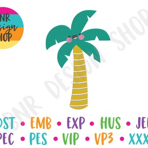 Palm Tree Embroidery Design, Summer Embroidery, Machine Embroidery, Embroidery File, Embroidery Pattern, Instant Download