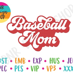 Baseball Mom Embroidery Design for Mama, Mom Embroidery Designs for Baseball,  Baseball Embroidery File, Embroidery Designs for Machine