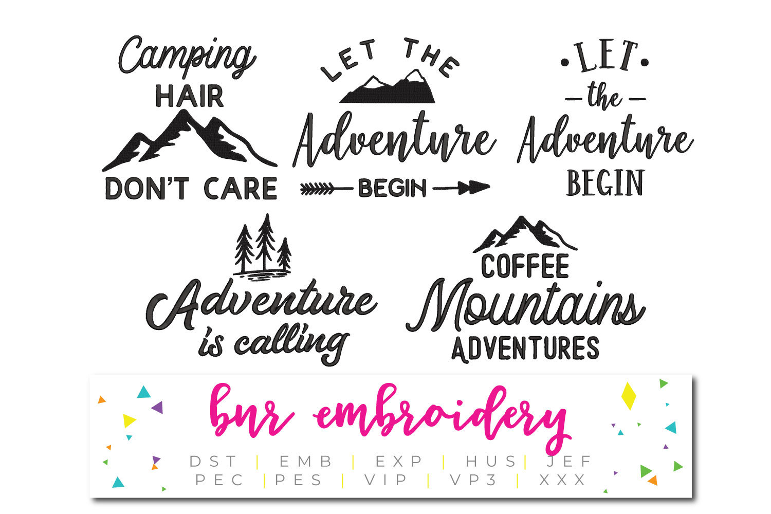 Camping Embroidery Designs 5 Designs Adventure Embroidery Etsy