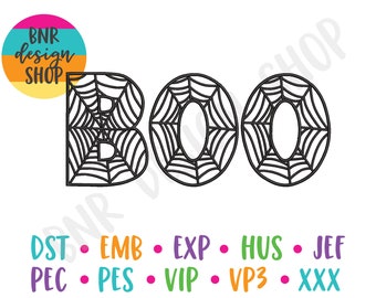 Boo Embroidery Design Halloween, Halloween Embroidery Designs for Halloween, Halloween Embroidery File Ghost, Spider Web Embroidery Design