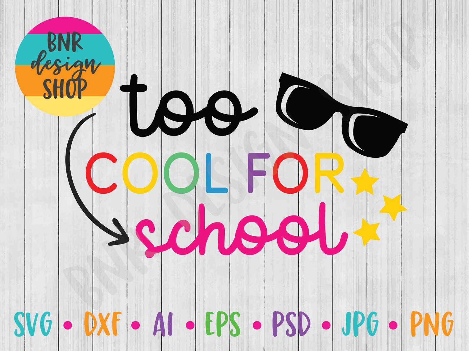 Too Cool for School SVG File SVG for Kids SVG for Back to Etsy
