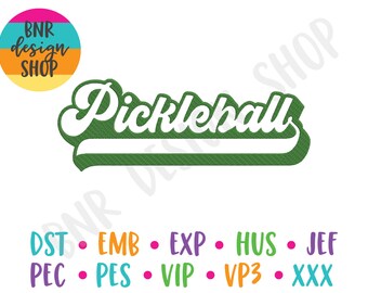 Pickleball Stickmuster für Maschine, Stickdateien Pickleball, Trendy Stickmuster, Stickmuster für Hüte, Pickleball