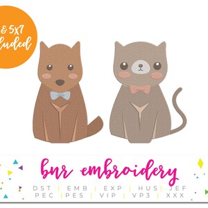 Dog Machine Embroidery, Cat Embroidery, Animal Embroidery Design, Pet Embroidery, Embroidery Pattern, Embroidery File, Instant Download