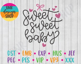 Diseño de bordado para bebés, 2 tamaños, Diseño de bordado de máquinas para bebés dulces, Diseño de bordado, Archivo de bordado de patrones de bordado