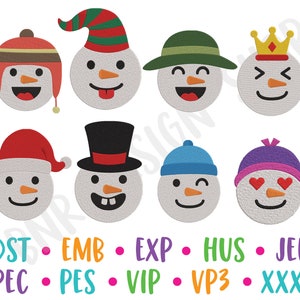 Snowman Embroidery Bundle and winter embroidery in 4x4