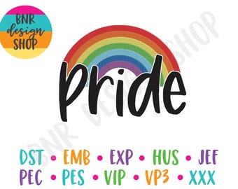 Pride Embroidery Design, 3 Sizes, Rainbow Embroidery, Machine Embroidery, Embroidery Design, Embroidery Pattern, Embroidery File
