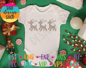 Christmas Embroidery Designs Kids, Reindeer Embroidery Design, Christmas Embroidery Pattern Machine, Quick Stitch Embroidery Design