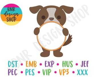 Dog Embroidery Design, 3 Sizes, Monogram Machine Embroidery Design, Embroidery Pattern, Embroidery File, Instant Download